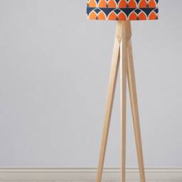 Navy Blue & Orange Modern Geometric Lampshade For Table Lamp, Ceiling Light Shade Or Floor 20cm, 30cm 40cm Retro Lamp - thumbnail 3