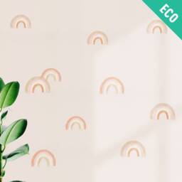 Ombre Beige Rainbow Wall Decals, Plastic-Free Stickers For Kids Rooms