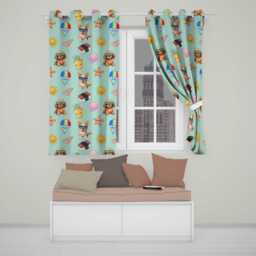 Summer Chihuahua Dog Sunglasses Kawaii Beach Teal Seamless Pattern Readymade Eyelet Ring Top Thermal 100% Blackout Curtains