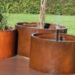 Corten Steel Patio Pond Fountain Kit Modern Water Feature - 605mm - thumbnail 4