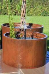 Corten Steel Patio Pond Fountain Kit Modern Water Feature - 605mm