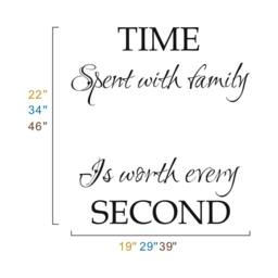 Time Spent With Family Is Worth Every Second Wall Decal Picture Frame Decal(Att Wall Decal Only No Clock - 131 - thumbnail 3