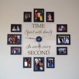 Time Spent With Family Is Worth Every Second Wall Decal Picture Frame Decal(Att Wall Decal Only No Clock - 131 - thumbnail 2