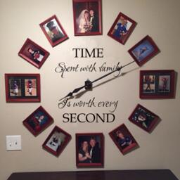 Time Spent With Family Is Worth Every Second Wall Decal Picture Frame Decal(Att Wall Decal Only No Clock - 131 - thumbnail 1