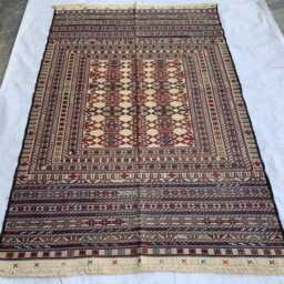 Maliki Kilim Rug 4.1x6.2 Ft Handmade Afghan Wool Tribal - thumbnail 3