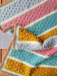 Free UK Shipping Handmade Crochet Baby Blanket, Cot Blaneket, Lap Handmade Blanket - thumbnail 1