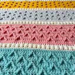 Free UK Shipping Handmade Crochet Baby Blanket, Cot Blaneket, Lap Handmade Blanket - thumbnail 2