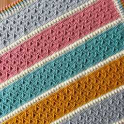 Free UK Shipping Handmade Crochet Baby Blanket, Cot Blaneket, Lap Handmade Blanket - thumbnail 3