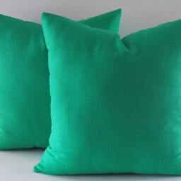 Set Of 2 Green Linen Pillow Covers Decorative Cushion, All Sizes - thumbnail 3