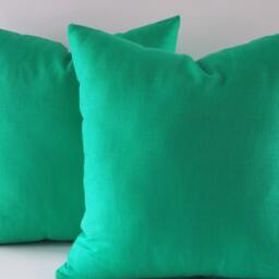 Set Of 2 Green Linen Pillow Covers Decorative Cushion, All Sizes - thumbnail 2