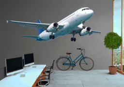 Airplane Wall Mural - Jumbo Jet Boeing Decal Commercial Plane Picture Art Home Airlines Office Workplace Decor