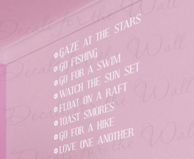 Gaze At Stars Fishing Sunset Summer Love Bedroom Family Fun Vinyl Lettering Quote Wall Decal Art Sticker Decor Saying Decoration L21 - image 1