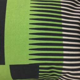 Combed Stripe Cushion - Pea Green , Black + Grey - thumbnail 3