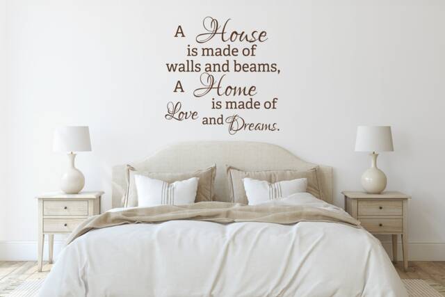 Family Quote Wall Decal A House Is Made Of Love & Dreams P143 - image 1