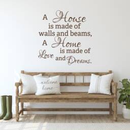 Family Quote Wall Decal A House Is Made Of Love & Dreams P143 - thumbnail 2