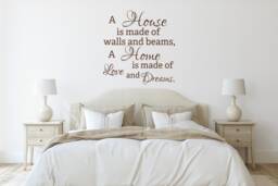 Family Quote Wall Decal A House Is Made Of Love & Dreams P143 - thumbnail 1