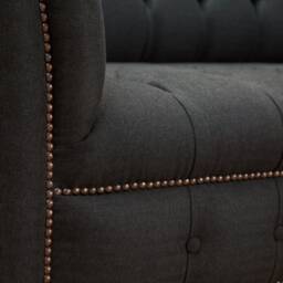 Handmade Large 4 Seater Charcoal Grey Herringbone Wool Chesterfield Sofa - Other Colours Available + - thumbnail 4