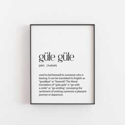 G??le Print - Turkish Quote Wall Art, Gift For Women, Minimalist Farewell Poster, Cultural Typography D??cor Turkey Poster - thumbnail 1