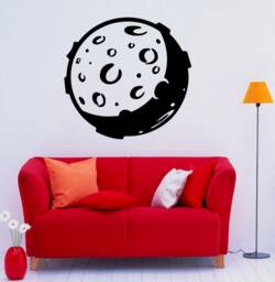 Moon Wall Decal Vinyl Sticker Space Planet Murals Childrens Kids Room Interior Nursery Decor - 6Nry3 - thumbnail 1