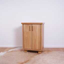 Hand-Crafted Chunky Oak Bathroom Vanity Cabinet - Solid Cupboard Clear Satin Finish - thumbnail 4