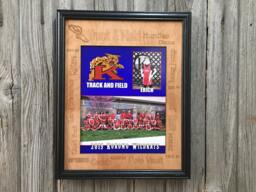Sports Picture Frame Alder Wood - 11x14 Holds 8x10 Photo Award, Coach Gift, Lacrosse Golf Cross Country Wrestling Basketball - thumbnail 1
