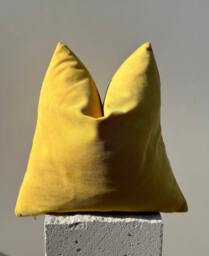 Yellow Chenille Pillow, Solid Pillow Cover, Decorative Cushion Throw Accent Custom Made Size - thumbnail 1