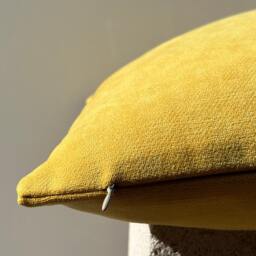 Yellow Chenille Pillow, Solid Pillow Cover, Decorative Cushion Throw Accent Custom Made Size - thumbnail 4