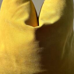 Yellow Chenille Pillow, Solid Pillow Cover, Decorative Cushion Throw Accent Custom Made Size - thumbnail 3