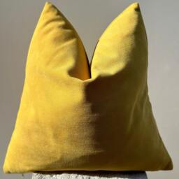 Yellow Chenille Pillow, Solid Pillow Cover, Decorative Cushion Throw Accent Custom Made Size - thumbnail 2