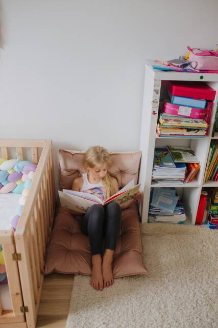 Kids Floor Pillow Girls Room Toddler Nap Bed Reading Nook Daybed Cushion Low Japanese - image 1