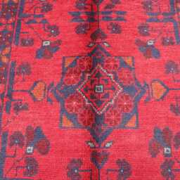 3x5 Ft Afghan Bokhara Red Rug, Turkmen Oriental Geometric Khal Mohammedi Bukhara Handmade Livingroom, D??cor Office Area Rug - thumbnail 3