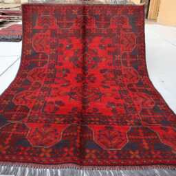 3x5 Ft Afghan Bokhara Red Rug, Turkmen Oriental Geometric Khal Mohammedi Bukhara Handmade Livingroom, D??cor Office Area Rug - thumbnail 4