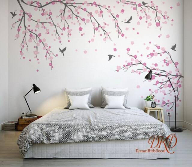 Nursery Wall Decals Kids Girl Room Sticker Decor, Cherry Tree Branch Art-Dk161 - image 1