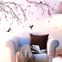 Nursery Wall Decals Kids Girl Room Sticker Decor, Cherry Tree Branch Art-Dk161 - thumbnail 2