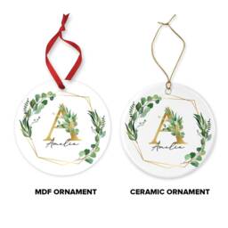Custom Name Christmas Ornament Ceramic Keepsake, Personalized Tree Decoration - thumbnail 3