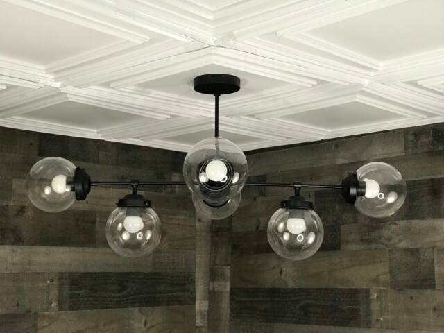 Siphon Modern 6 Light 6In Globe Sputnik Mid Century Industrial Hanging Chandelier - image 1