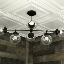 Siphon Modern 6 Light 6In Globe Sputnik Mid Century Industrial Hanging Chandelier - thumbnail 2