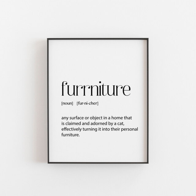 Funny Cat Wall Print - Hilarious Definition - Minimalist Artwork For Lovers Home Decor Owners Feline-Inspired Room Art - image 1