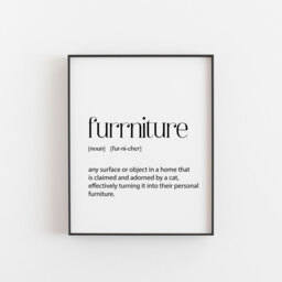 Funny Cat Wall Print - Hilarious Definition - Minimalist Artwork For Lovers Home Decor Owners Feline-Inspired Room Art - thumbnail 1