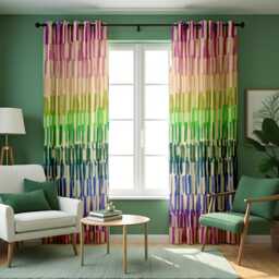 Colorful Rainbow Brushstroke Curtains, Vibrant Modern Window Panels, Abstract Art-Inspired Drapes For Living Room Or Kids' Bedroom