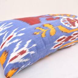 Royal Blue Ikat Body Pillow Cover, Extra Long Lumbar - thumbnail 2