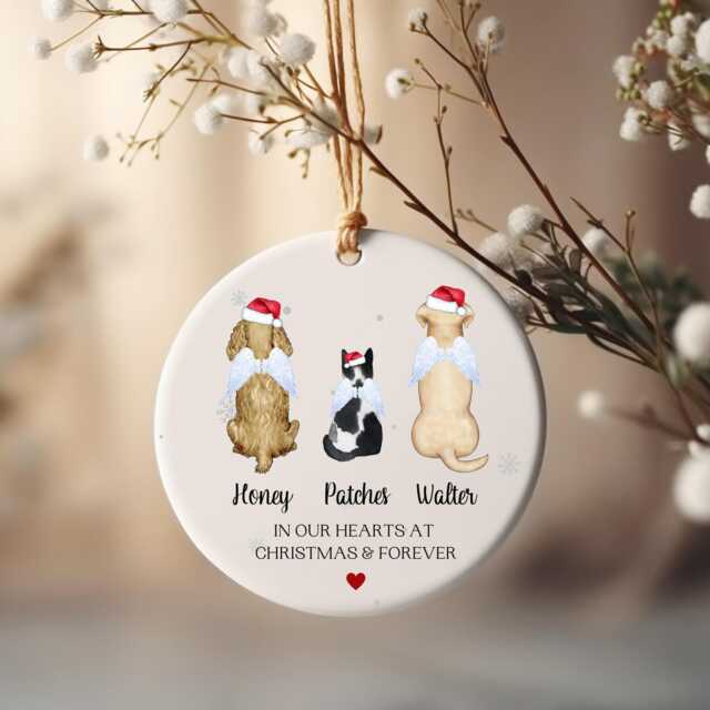 Personalised Pet Memorial Bauble, Dog Christmas Cat Bauble - image 1