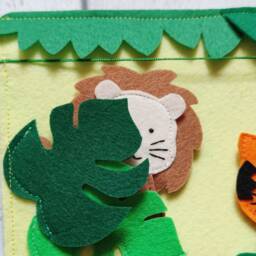 Felt Quiet Book Page African Animals Sensory Board - thumbnail 3