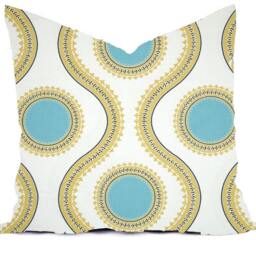 Pillow Covers - Saffron Yellow Butter Cup Blue Aqua Turquoise White Ikat Tribal Modern- All Sizes 16x16 18x18 Throw Toss Accent - thumbnail 4