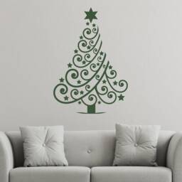 Christmas Tree Winter Festive Holidays Matt Vinyl Wall Art Decal Sticker - thumbnail 2