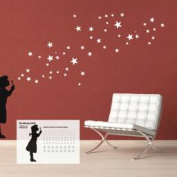 Wall Decal Star Bubble Girl Diy, Bubble Girl, Star Soap Bubbles, Starry Sky, Street Art Banksy Style Sticker, Urban Design - thumbnail 3