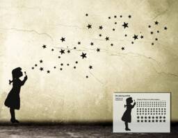 Wall Decal Star Bubble Girl Diy, Bubble Girl, Star Soap Bubbles, Starry Sky, Street Art Banksy Style Sticker, Urban Design - thumbnail 1