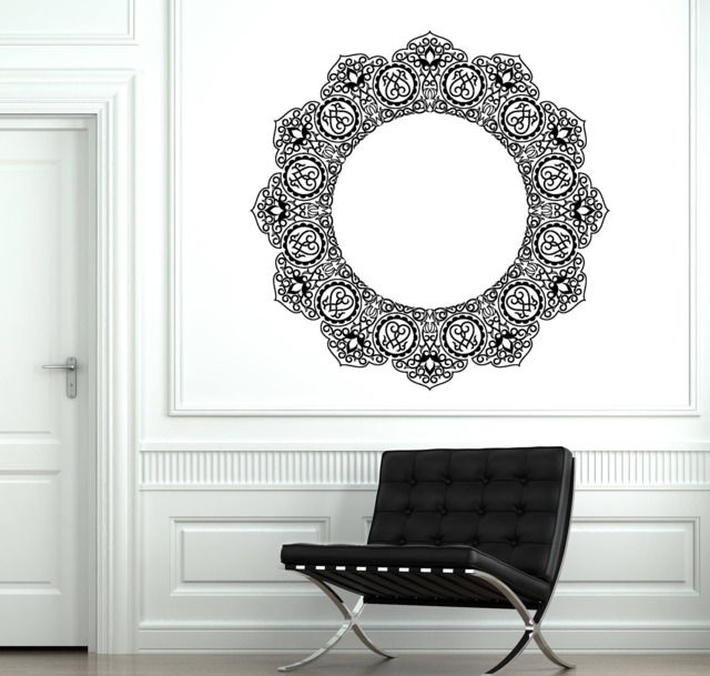 Wall Art Mural Arab Circle Beautiful Ornament Pattern Living Room Decal - #2713Dn - image 1