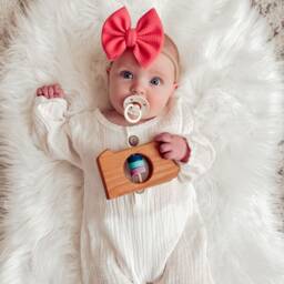 Pennsylvania State Wooden Baby Rattle - Personalized Organic Shower Gift - thumbnail 3