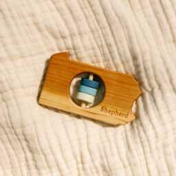 Pennsylvania State Wooden Baby Rattle - Personalized Organic Shower Gift - thumbnail 4